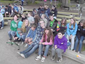 Our kids getting ready for campfire