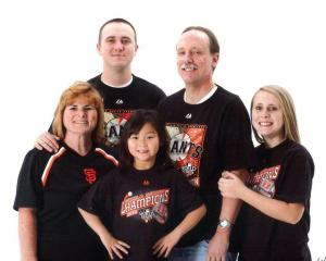 The Molly Griffin Family Doris, Joe, Paige, Doug and Molly Go Giants!